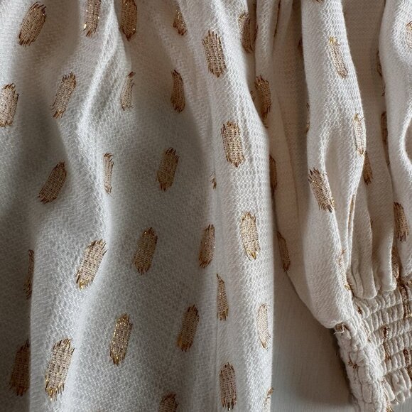 Blue Island Swim Cover Up Size Small White And Gold Tie Front Tassels Boho - Picture 5 of 13